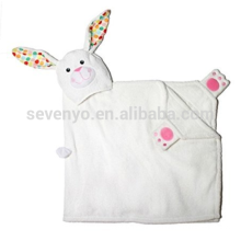 Toalla con capucha blanca del conejito, algodón 100%, Súper suave, lavable a máquina, el mejor regalo de la ducha para Babys